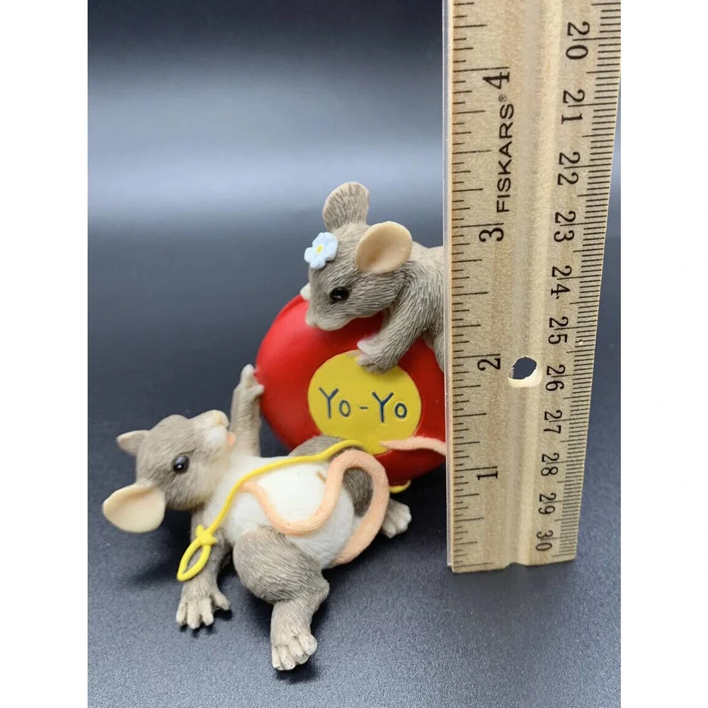 Fitz & Floyd Charming Tails Mice & Yo-Yo toy EVEN THE UPS & DOWNS ARE FUN#89/705